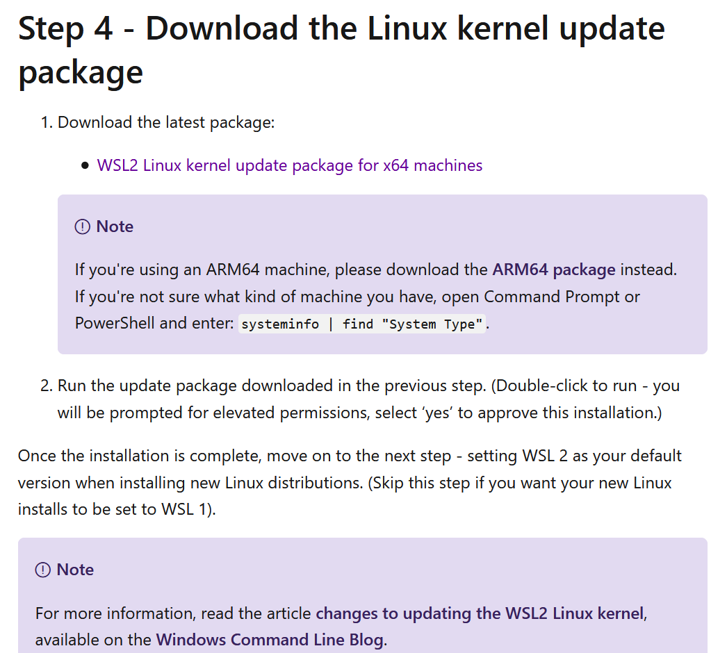 英語のドキュメントには wsl_update_x64.msi へのリンクがある