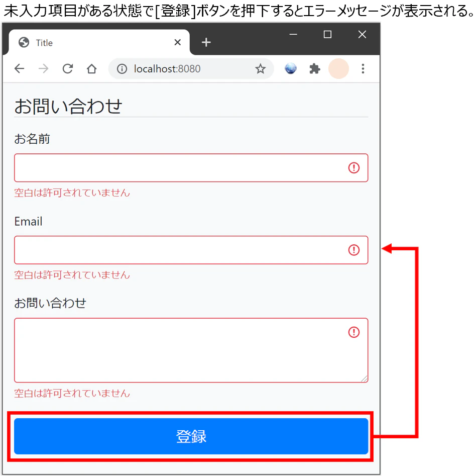 Spring Boot Spring Mvc サンプルアプリ実装 エラーメッセージ表示 Qiita Spring Boot Spring Mvc サンプルアプリ実装 エラーメッセージ表示 Qiita