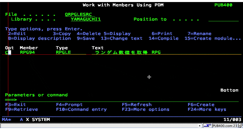 Ibm I 旧as400 の自己学習メモ Rpg プログラミング編09 1桁の乱数を生成して表示する Qiita