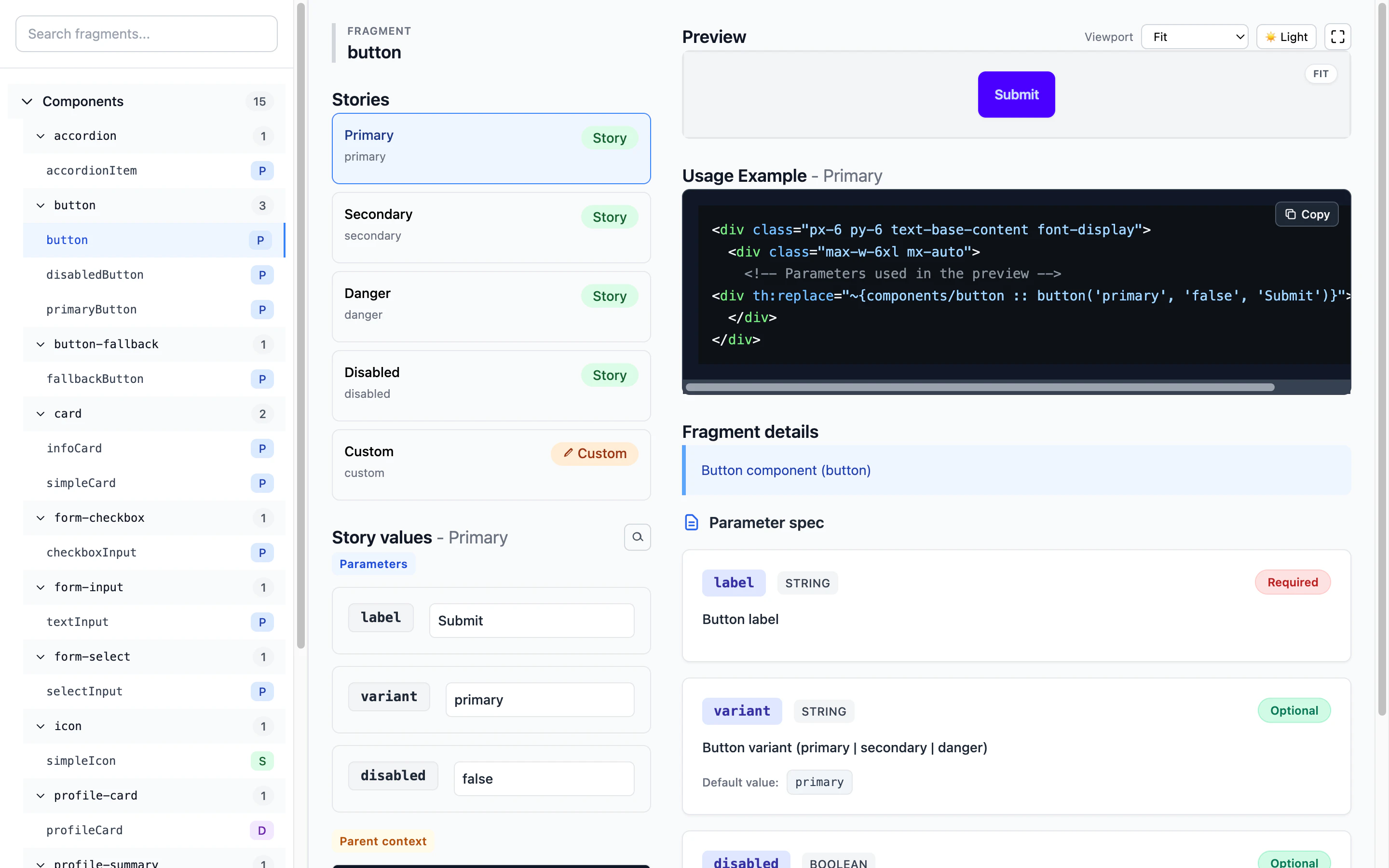 Thymeleaflet UI Overview