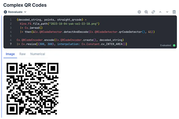 再生された QRコードの図