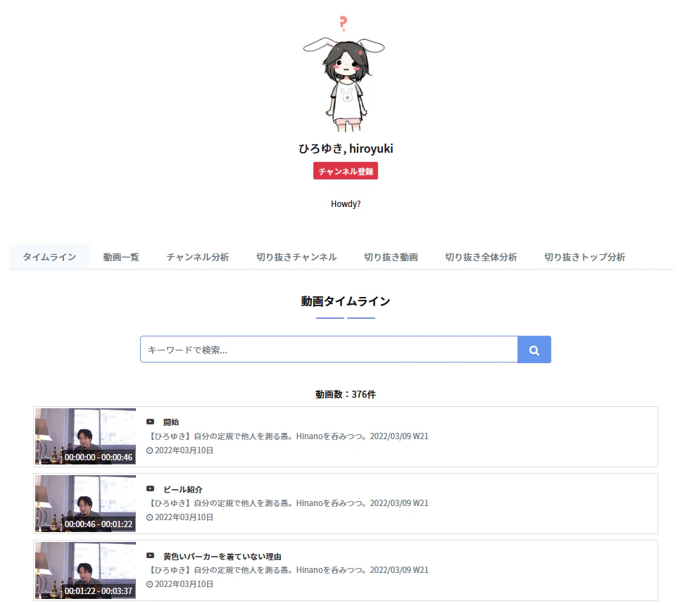 動画タイムテーブル