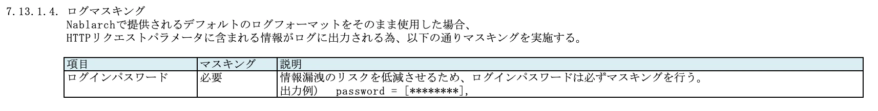 ログのマスキング