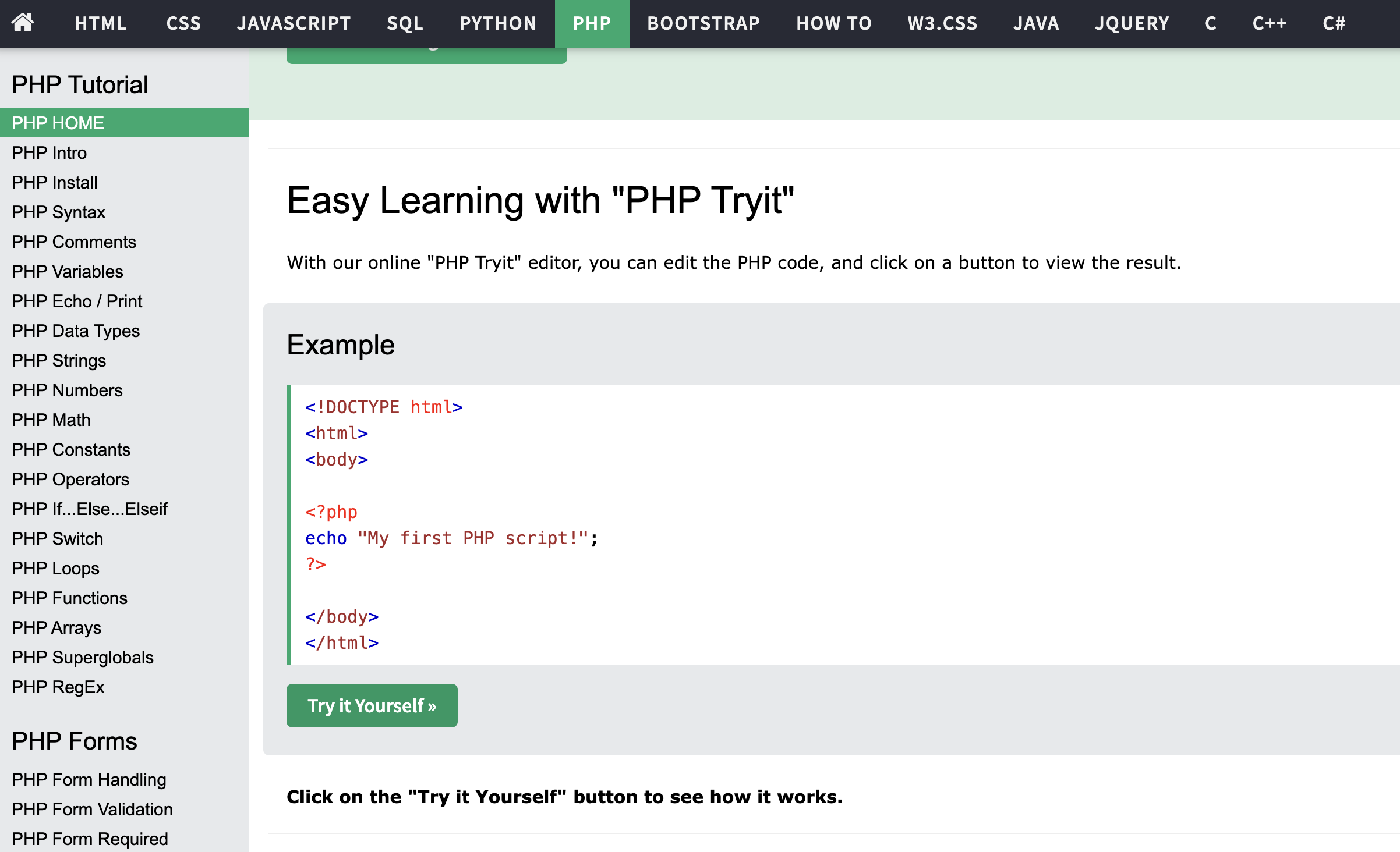 Easy Learning with PHP Tryit.png