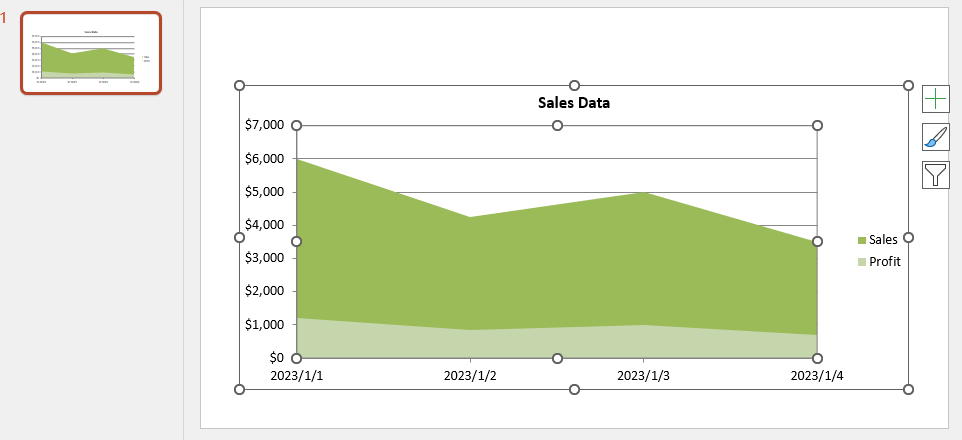Excelデータを読み込んでPowerPointスライドでグラフを作成