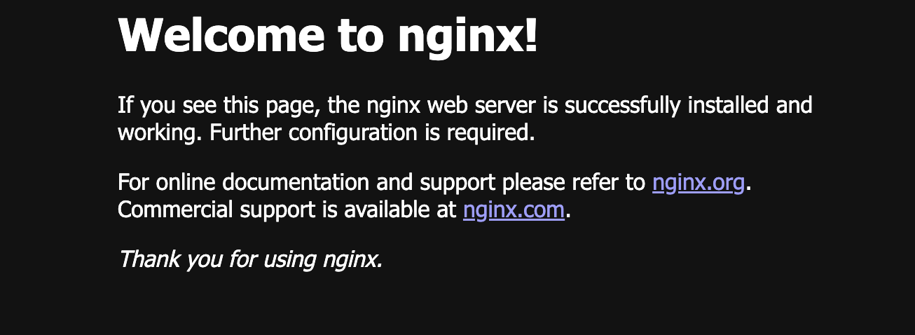 Nginx のデフォルトの画面
