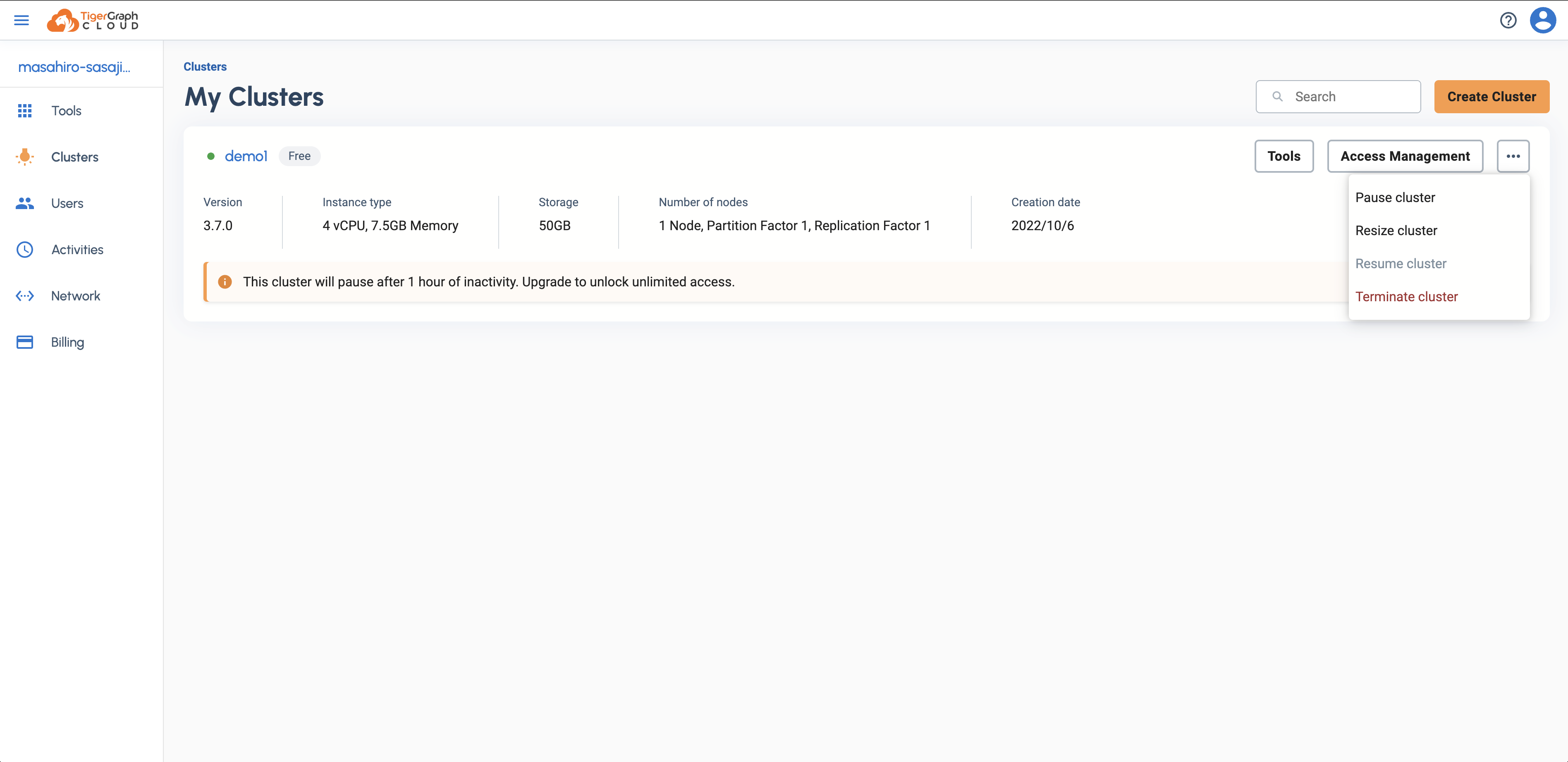 インスタンス稼働状況