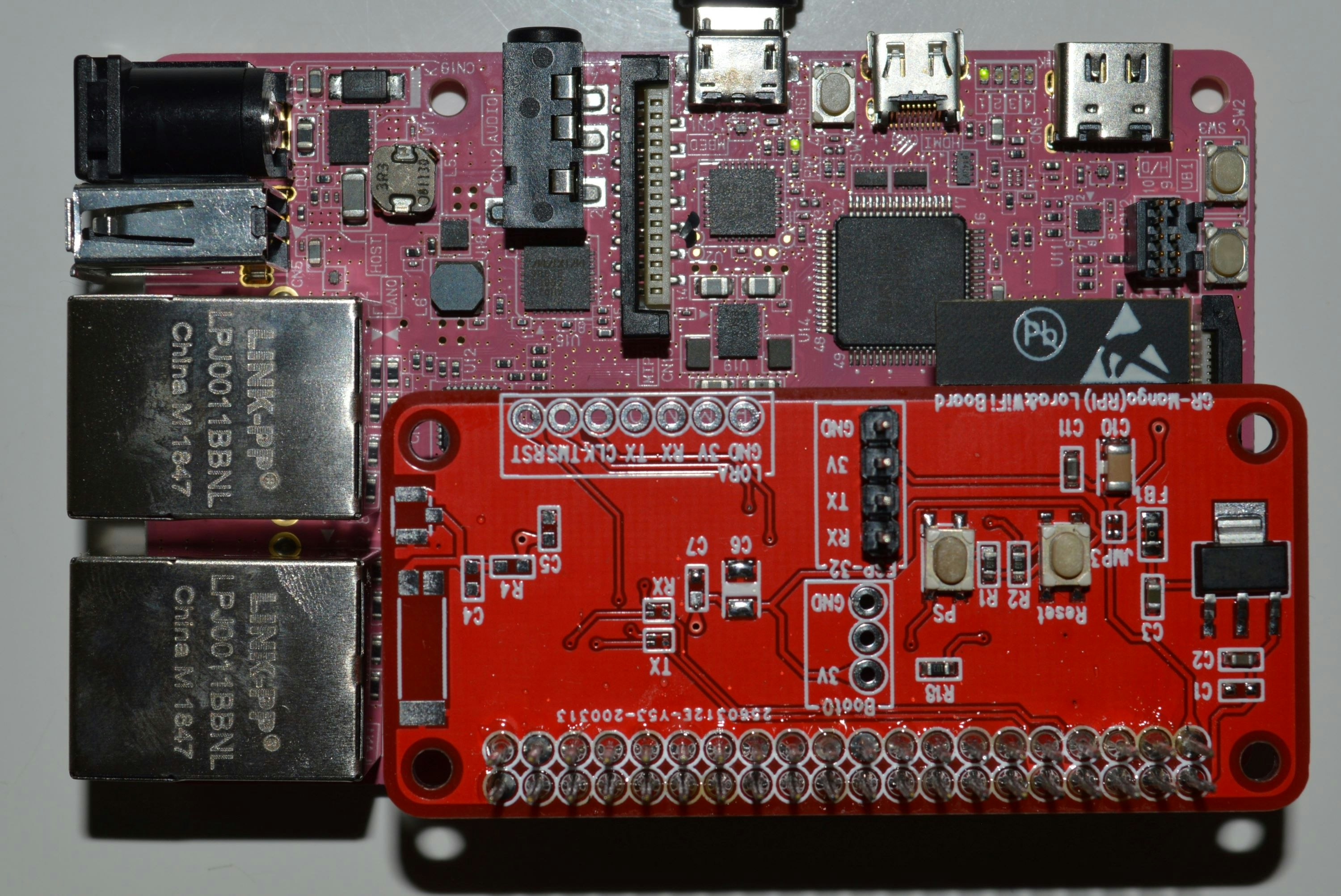 GR-MANGOとWi-Fi/BLE Lora アダプタ