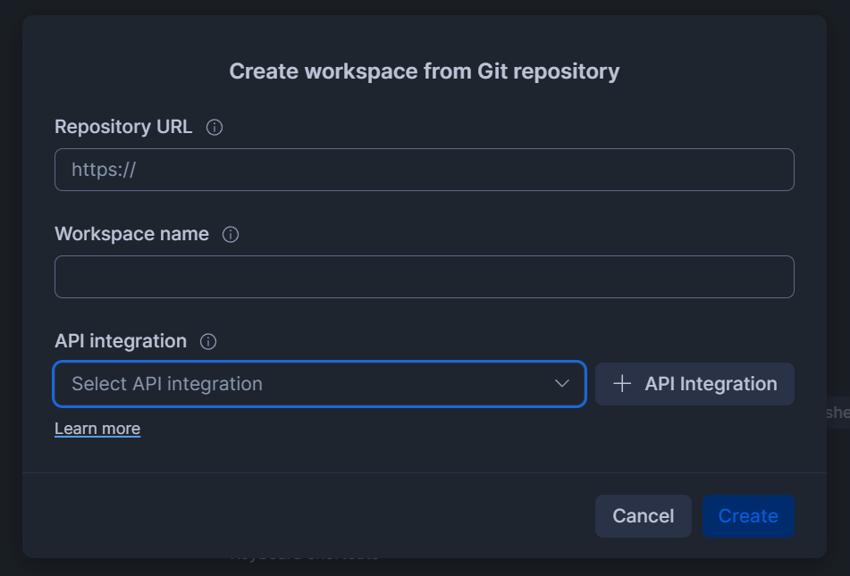 Create workspace from GitHub (2)