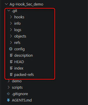 .git が Explorer に表示された状態(著者環境)