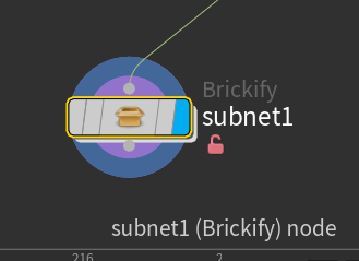 new asset node = subnet1(Brickify)