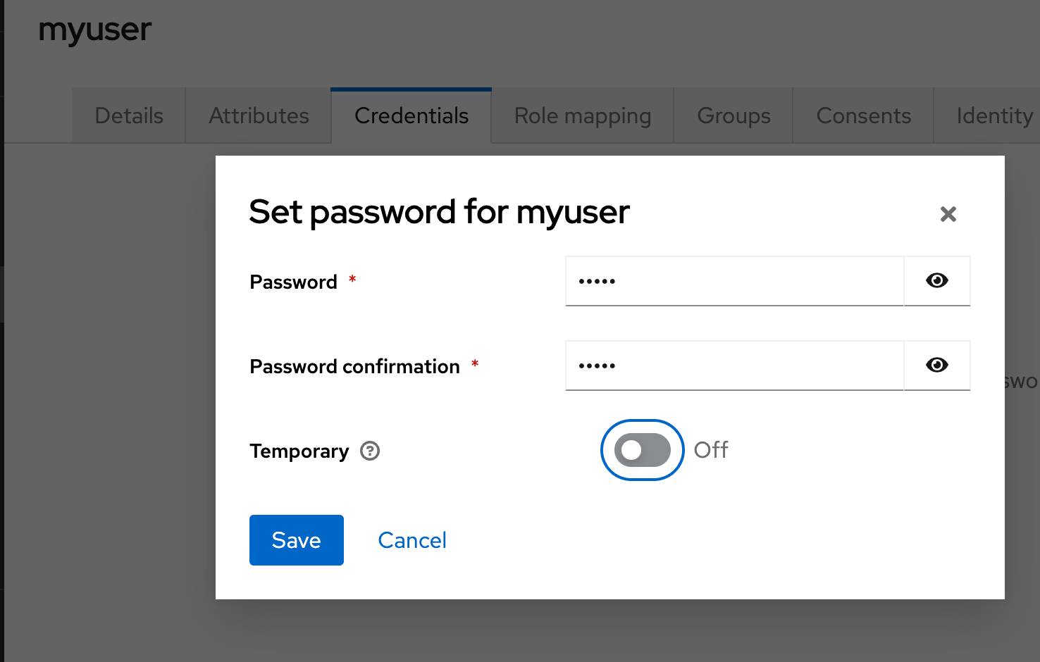 Credentialsの設定時