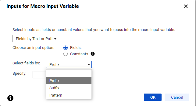 パターンによるフィールド選択