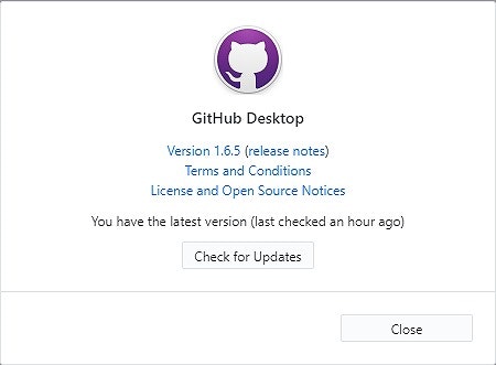 GitHub Desktop Version 1.6.5