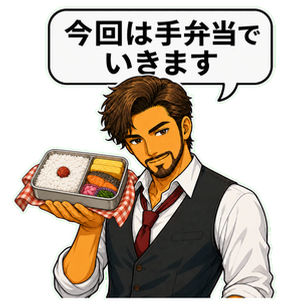 弁当箱と持ち方を直した修正後