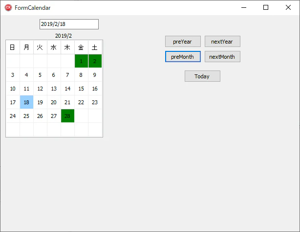 C Builder 10 2 Tokyo カレンダ 日付けマーク付きカレンダクラスの実装例 Tcalendarクラスの派生 Qiita