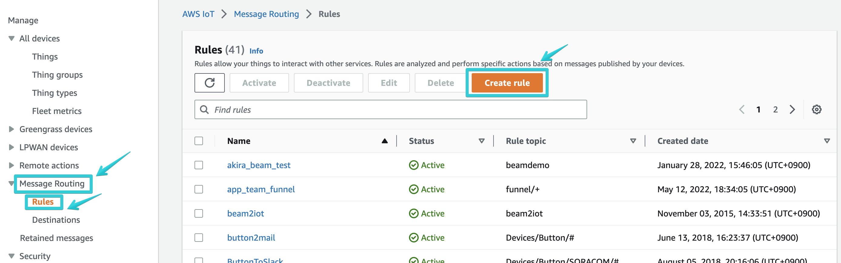 AWS IoT - Message Routing - Rules 2022-12-10 17-53-58.png