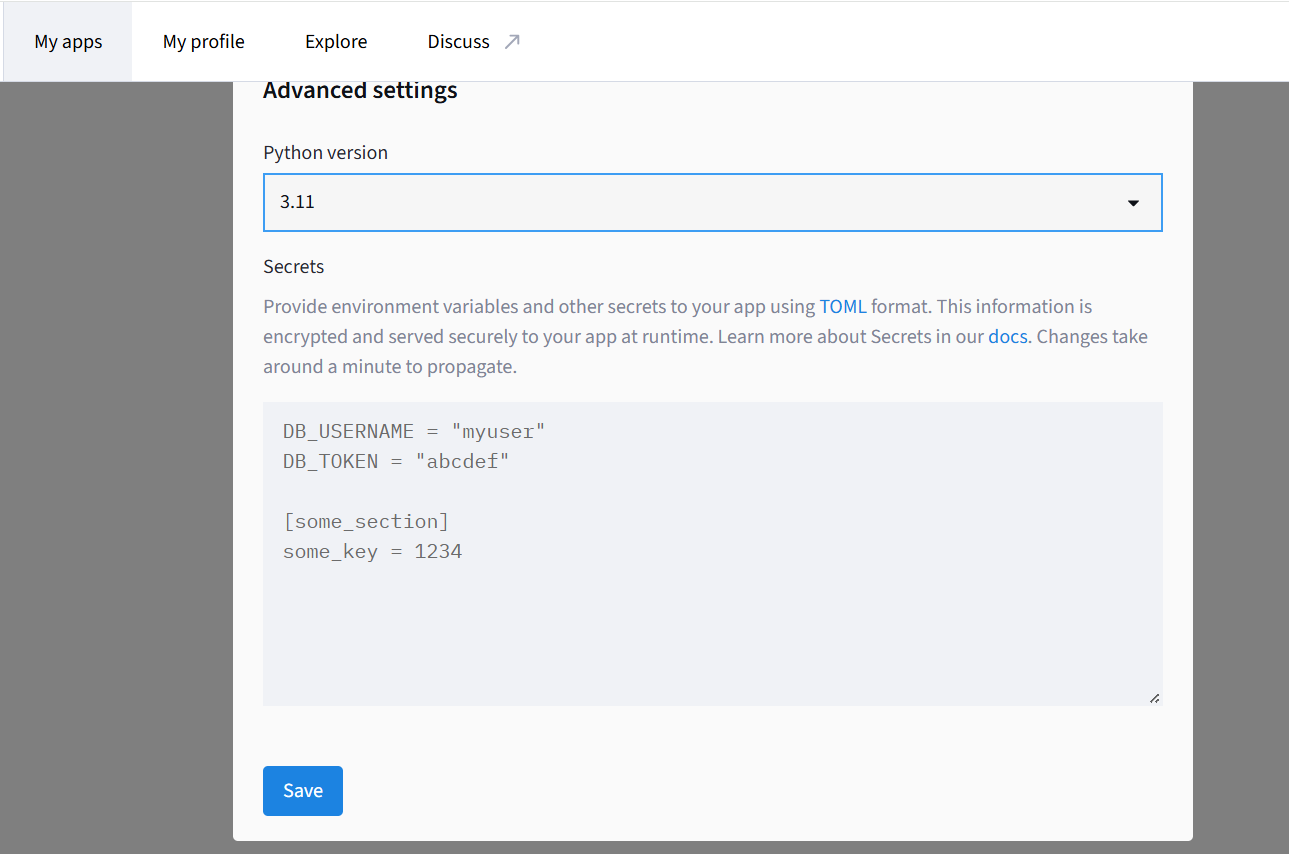 Python バージョンを 3.11 に指定