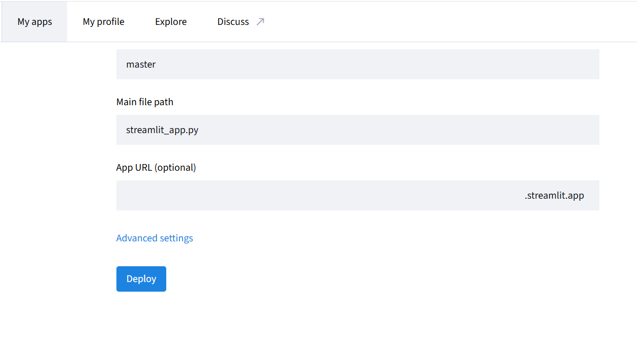 Advanced settings の場所