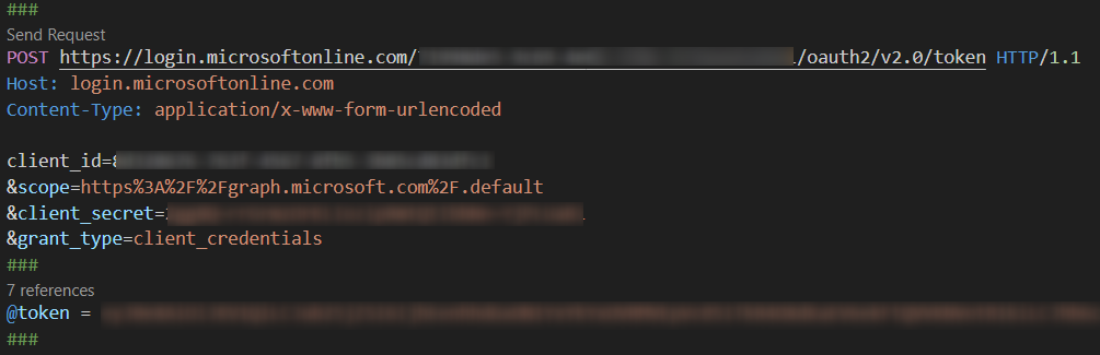トークン取得リクエスト