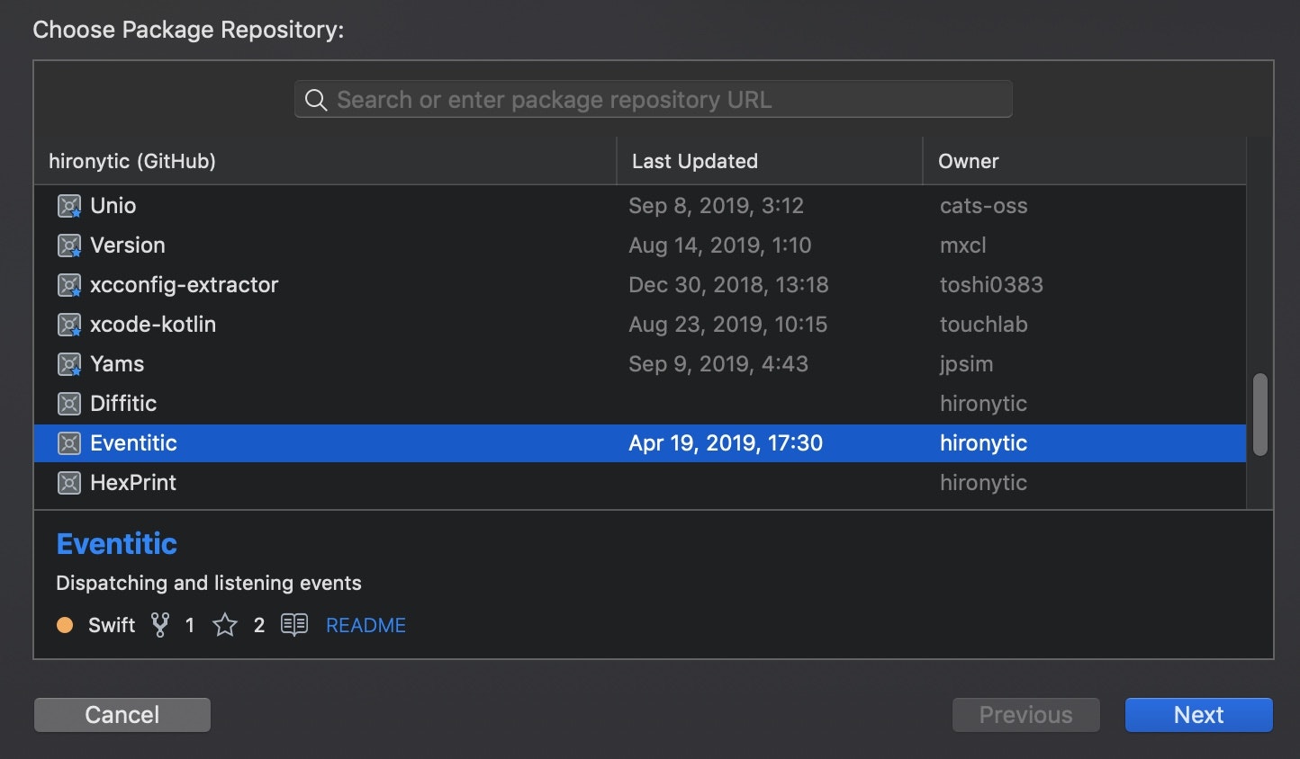 Choose Package Repository