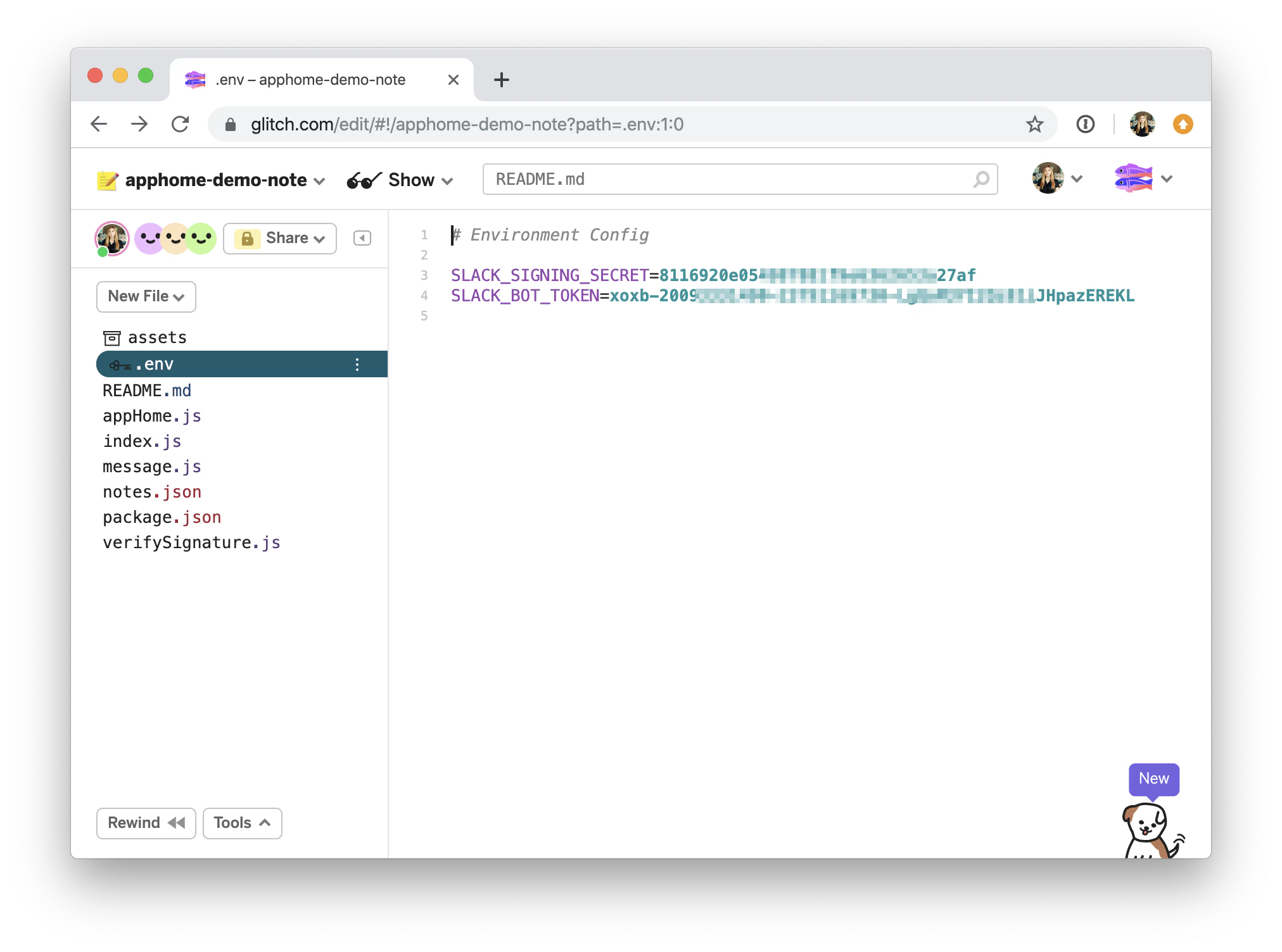 Glitch .env