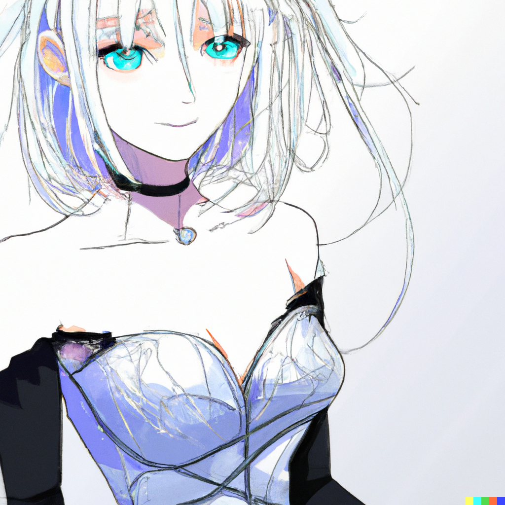 DALL·E 2022-08-05 01.18.34 - Japanese light novel illustration style silver-haired beautiful girl.png