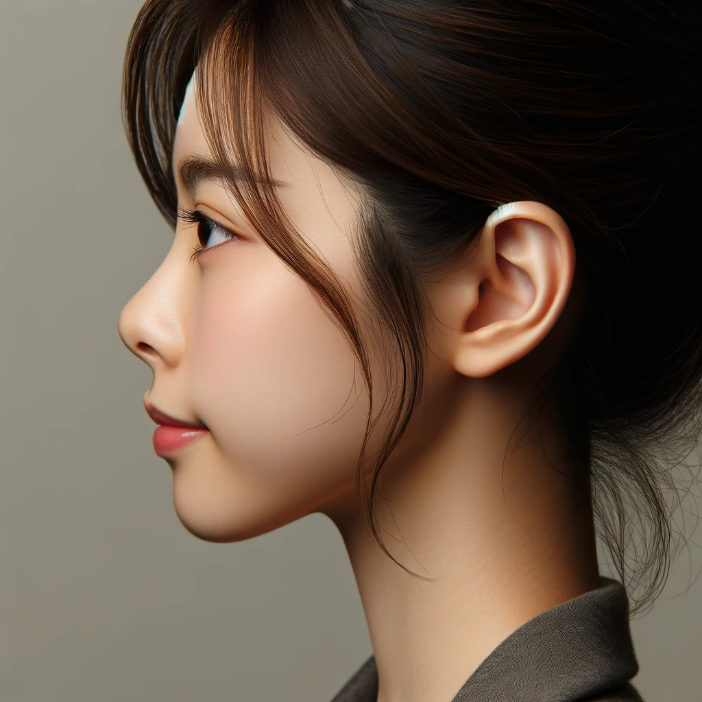 DALL·E 2023-12-30 11.49.50 - An 18-year-old Japanese woman, viewed in a complete left side profile at the same moment as the previous image. The focus is on a clear side view show.png