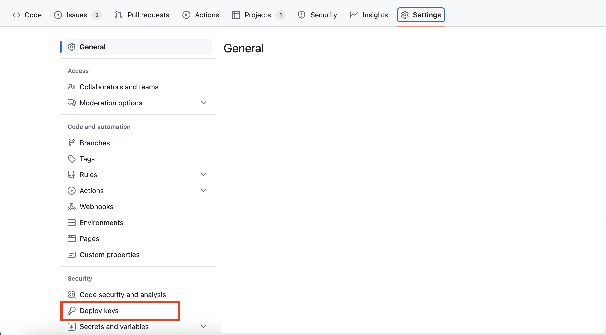 デプロイキーの設定