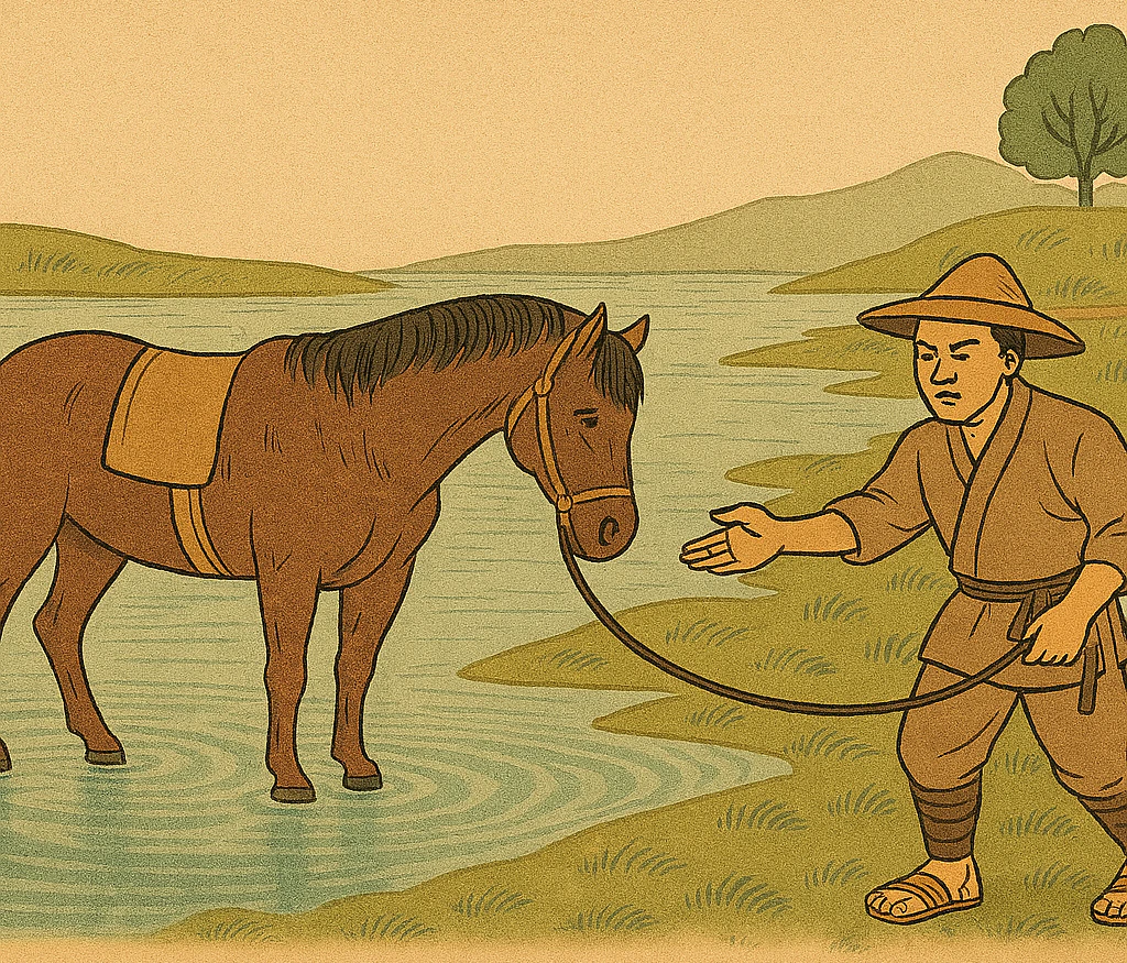 馬を水の所に連れて行くことはできても、水を飲ますことはできない。