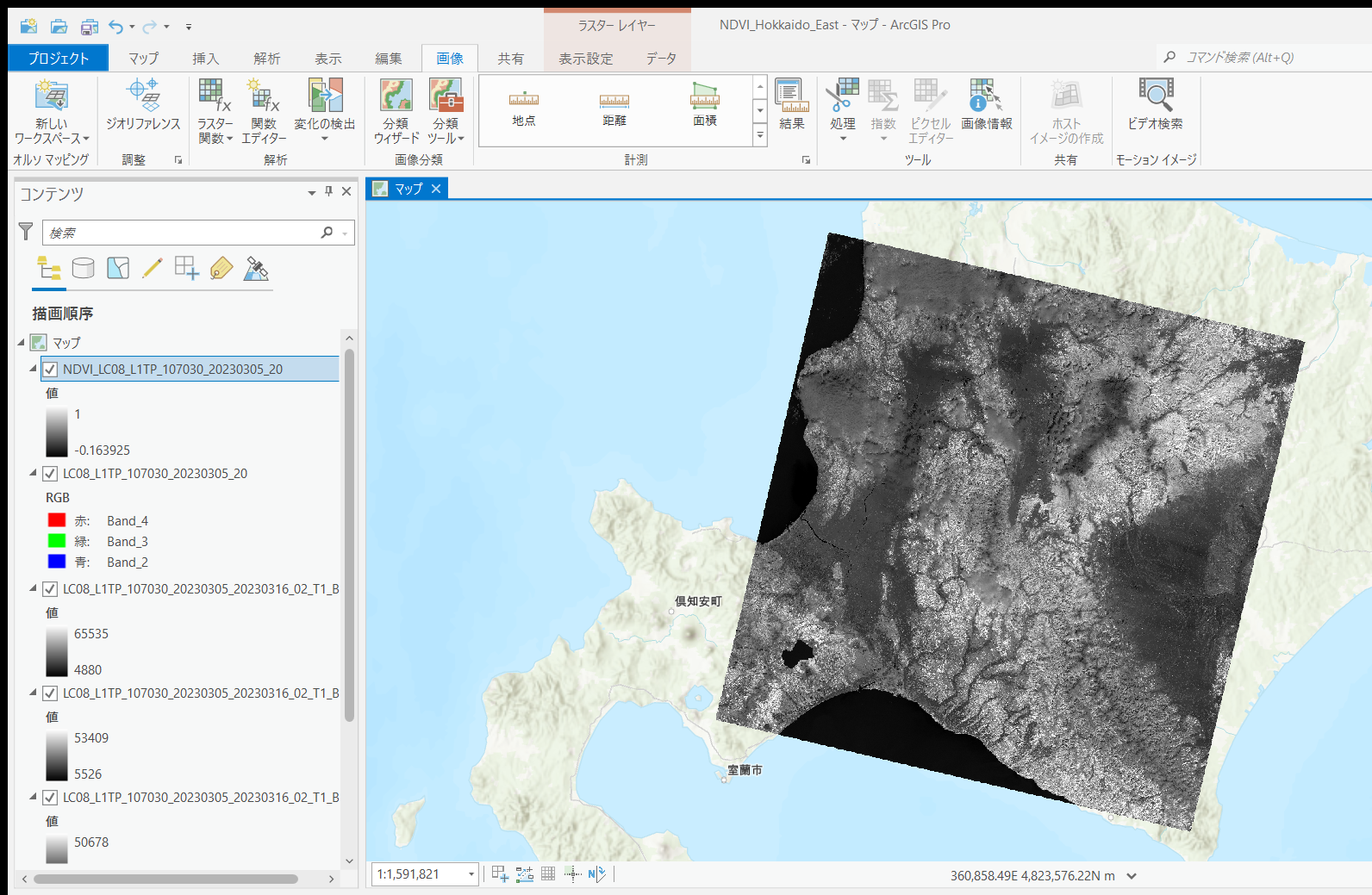 NDVI_Hokkaido_East - マップ - ArcGIS Pro 2023_11_09 15_18_42.png
