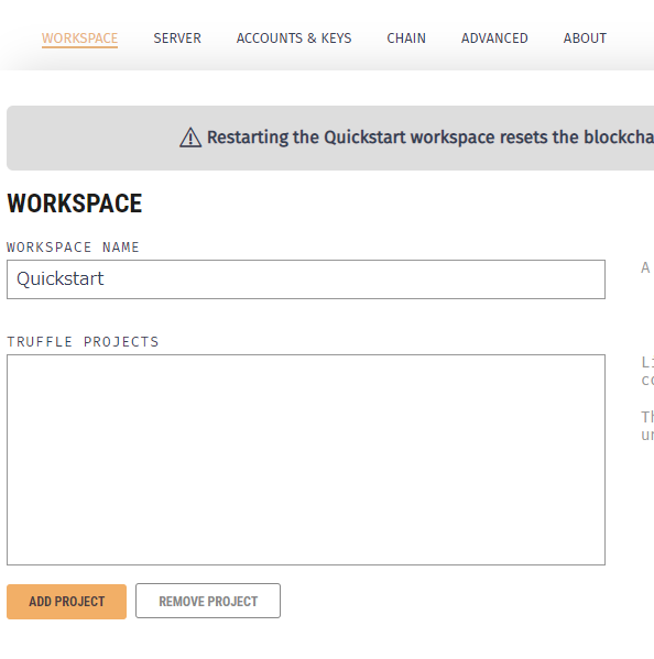 Ganacheにプロジェクトにインポートする Ganacheにプロジェクトにインポートする