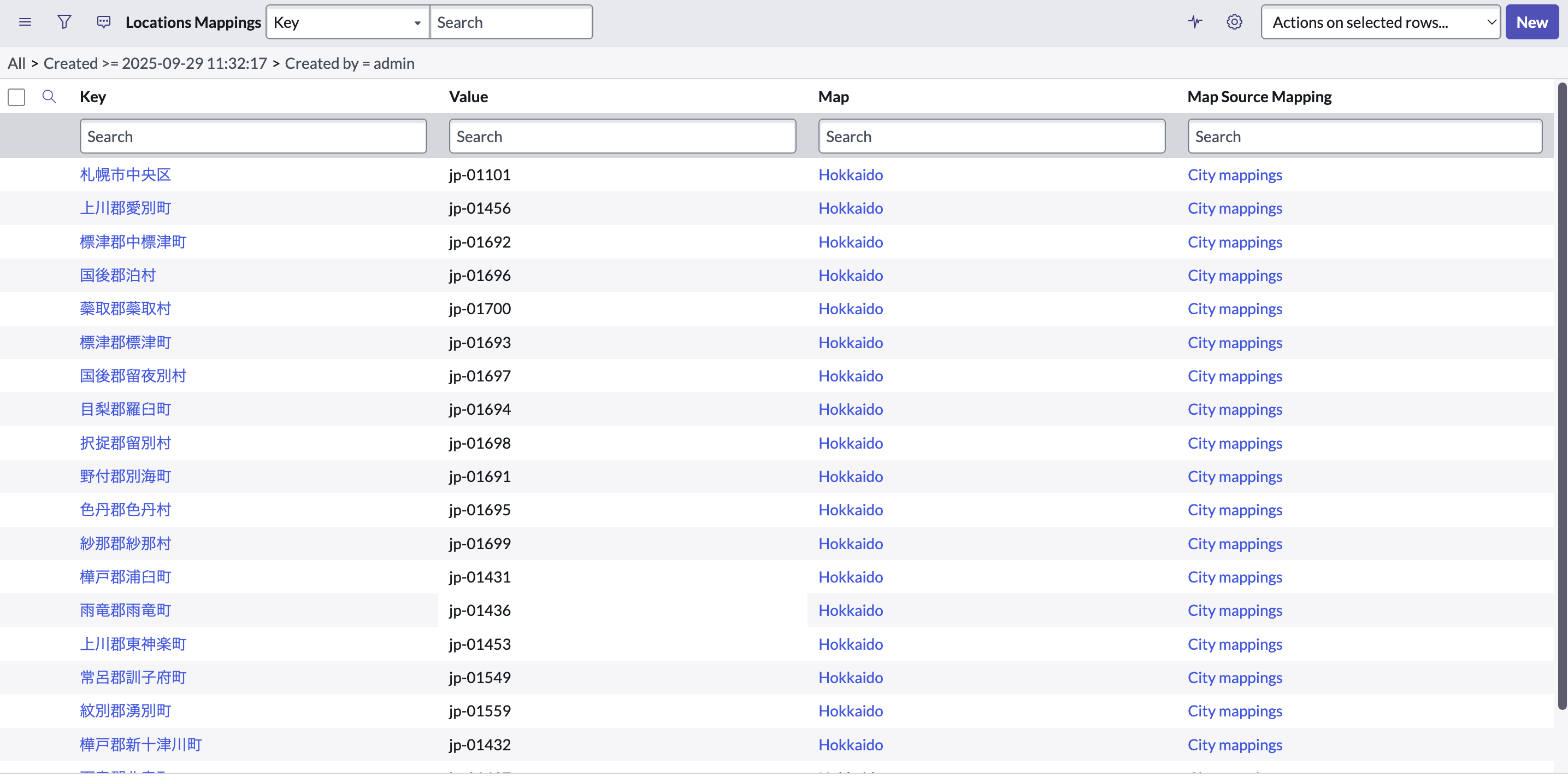 インポート結果