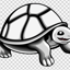 Japanese Anime monochrome turtle smiling with white background.png