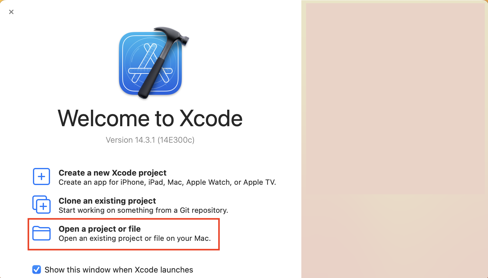 Xcodeプロジェクトの開き方