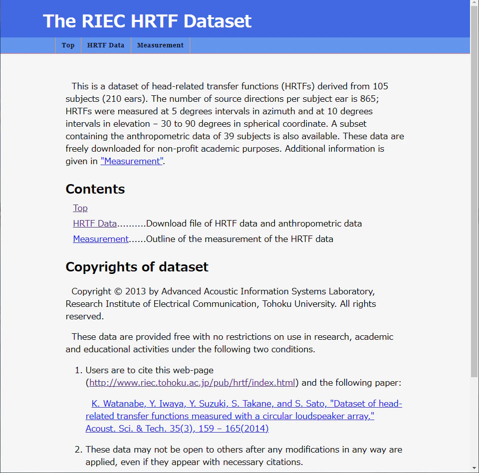 The RIEC HRTF Dataset.png