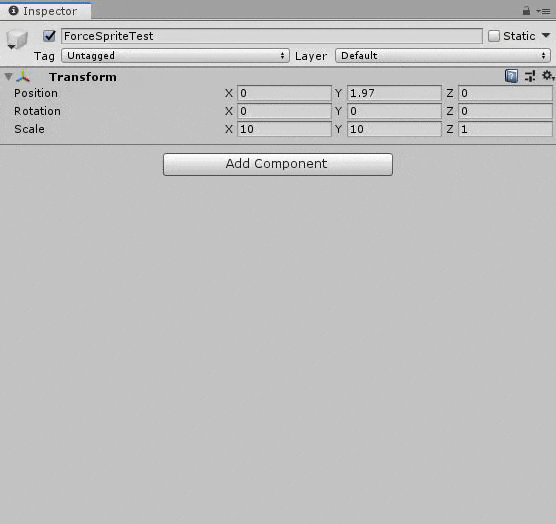 アタッチした瞬間、SpriteRendererが自動でセットされるの図