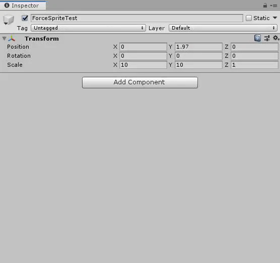アタッチした瞬間、SpriteRendererが自動でセットされるの図