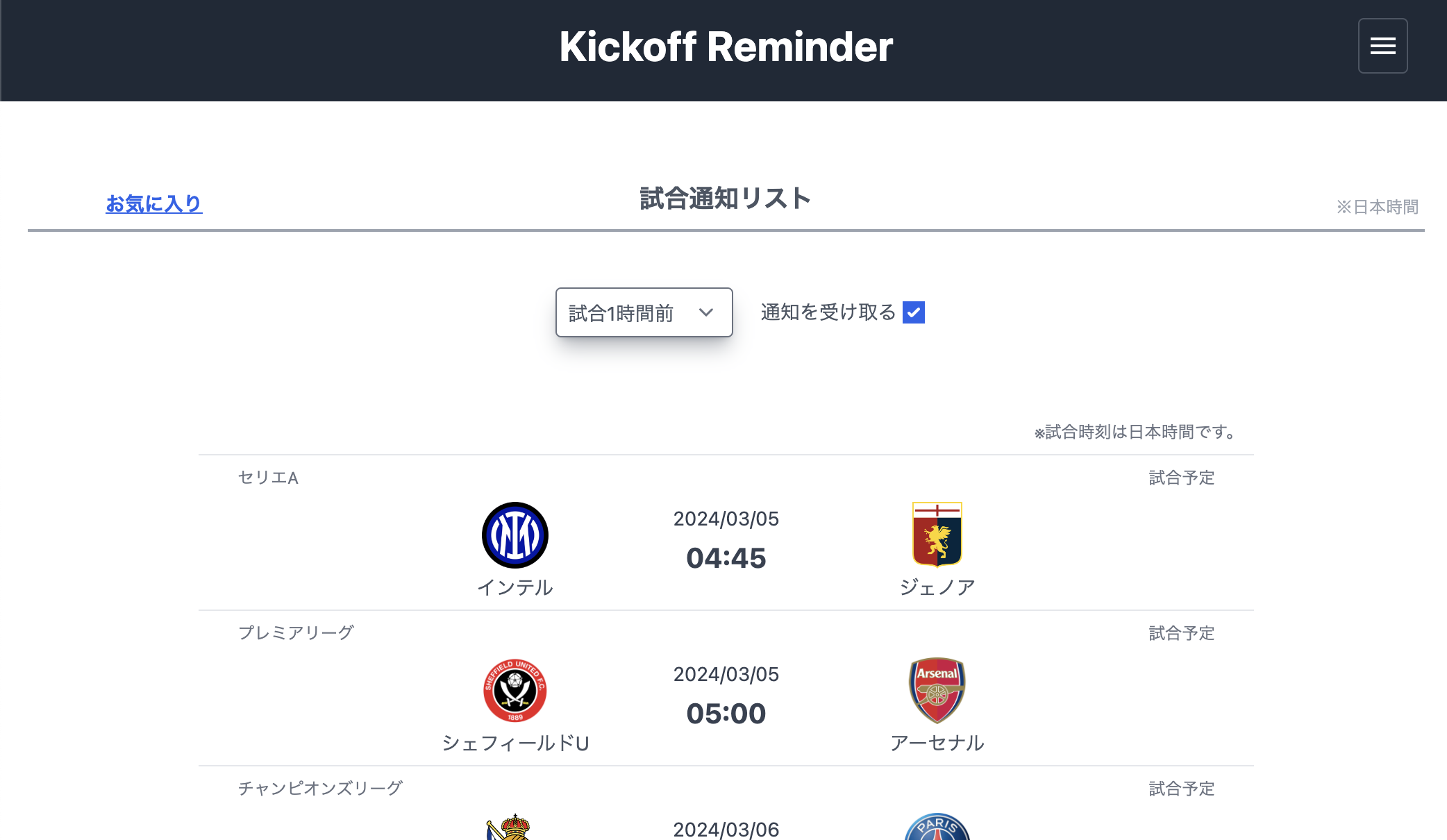 reminders screen