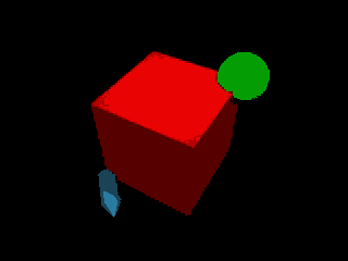 mujoco_レンダー_ジョイントを持つ赤い立方体と緑の玉.gif