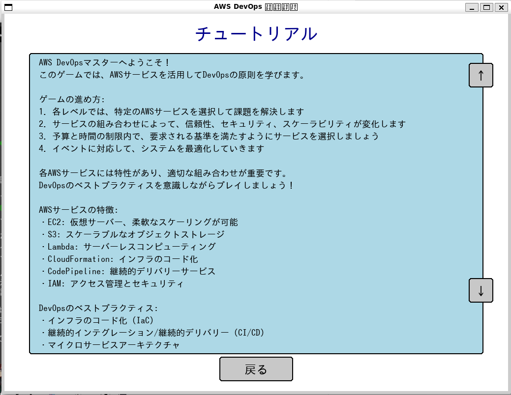 チュートリアル画面完成