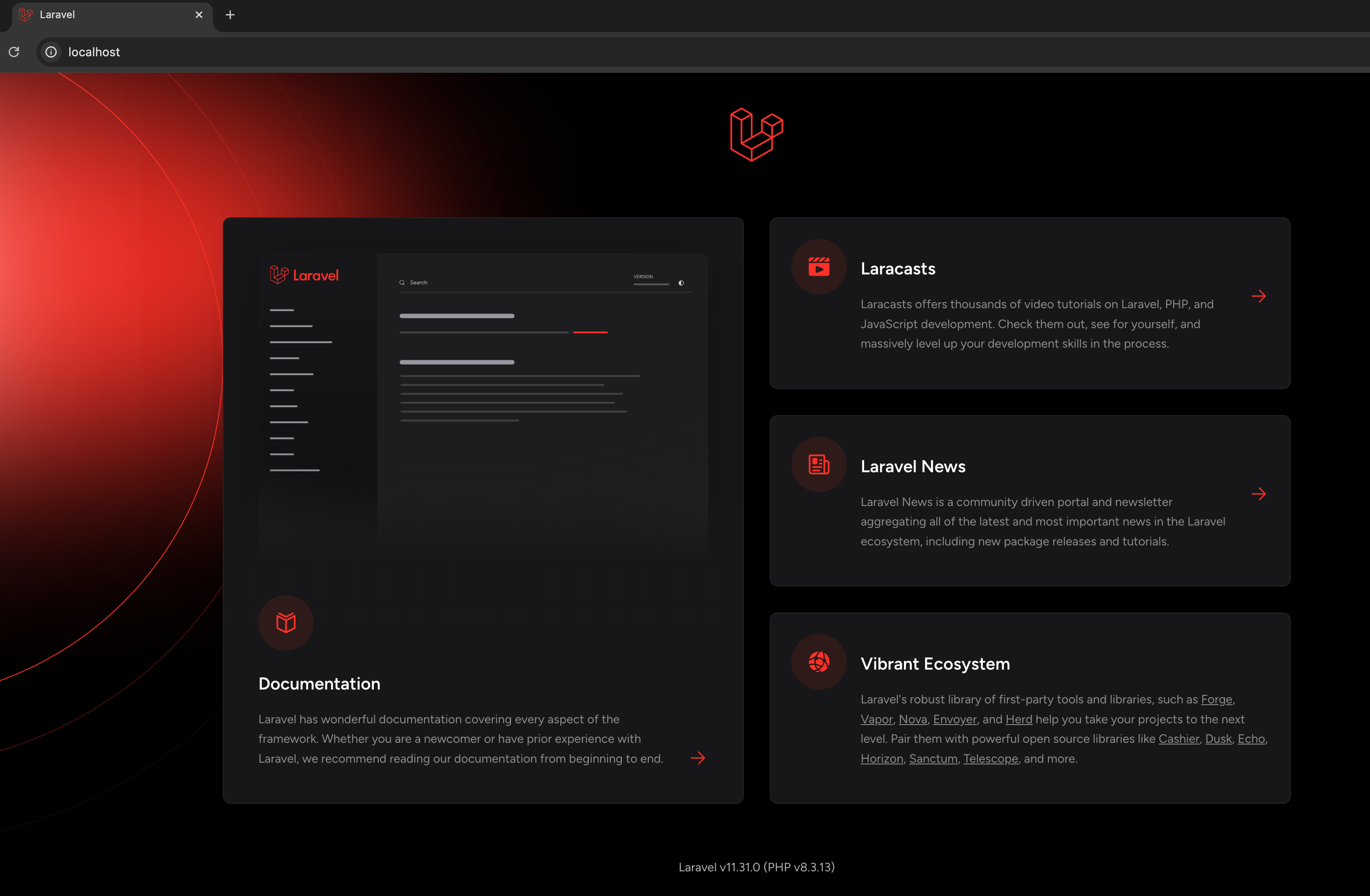 laravel acsse successfully.png
