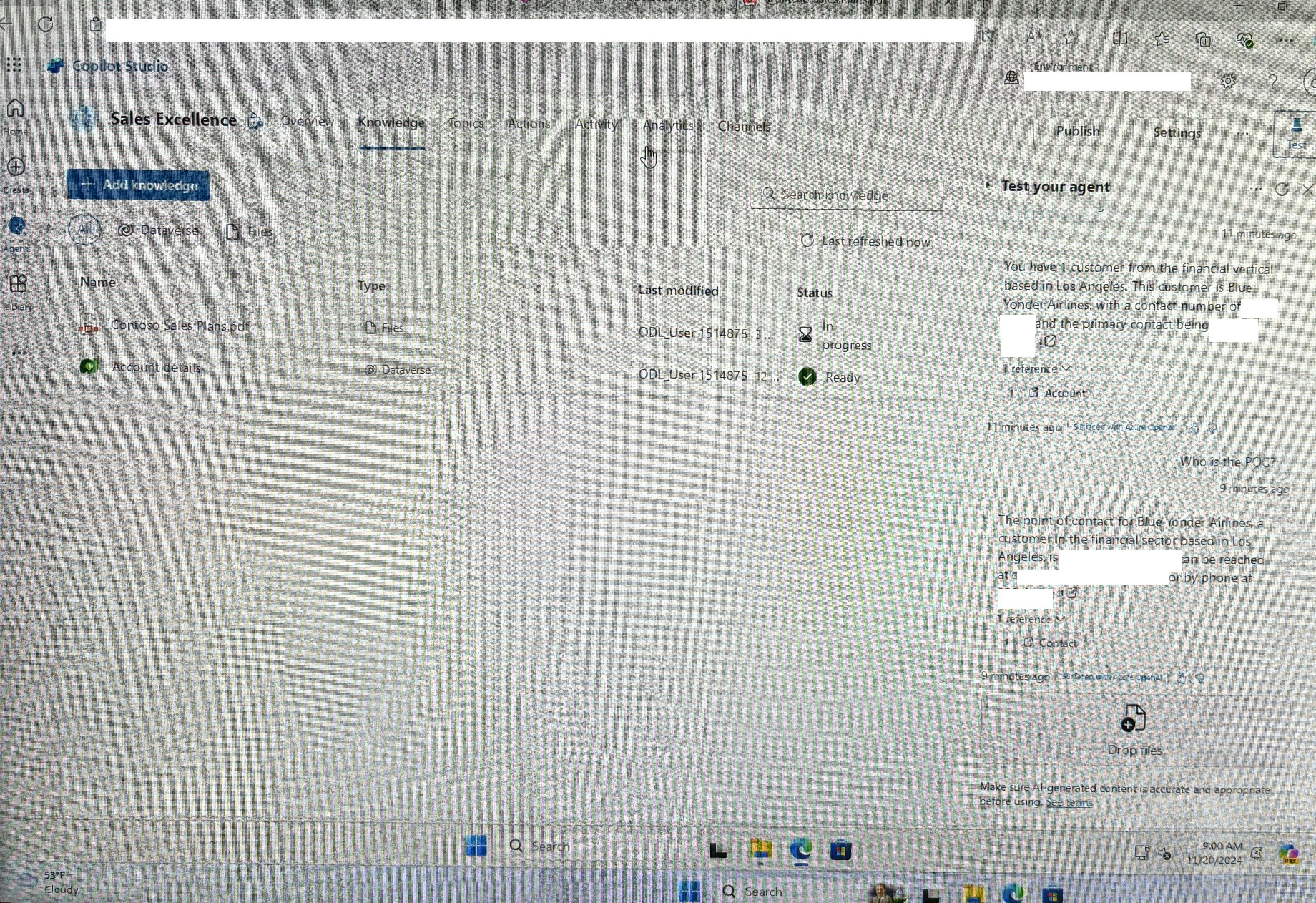 Copilot Studioの画面の一例