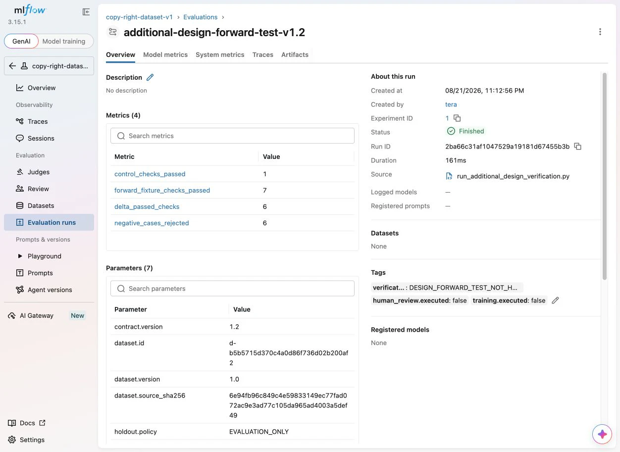 修正版追加検証のMLflow Run