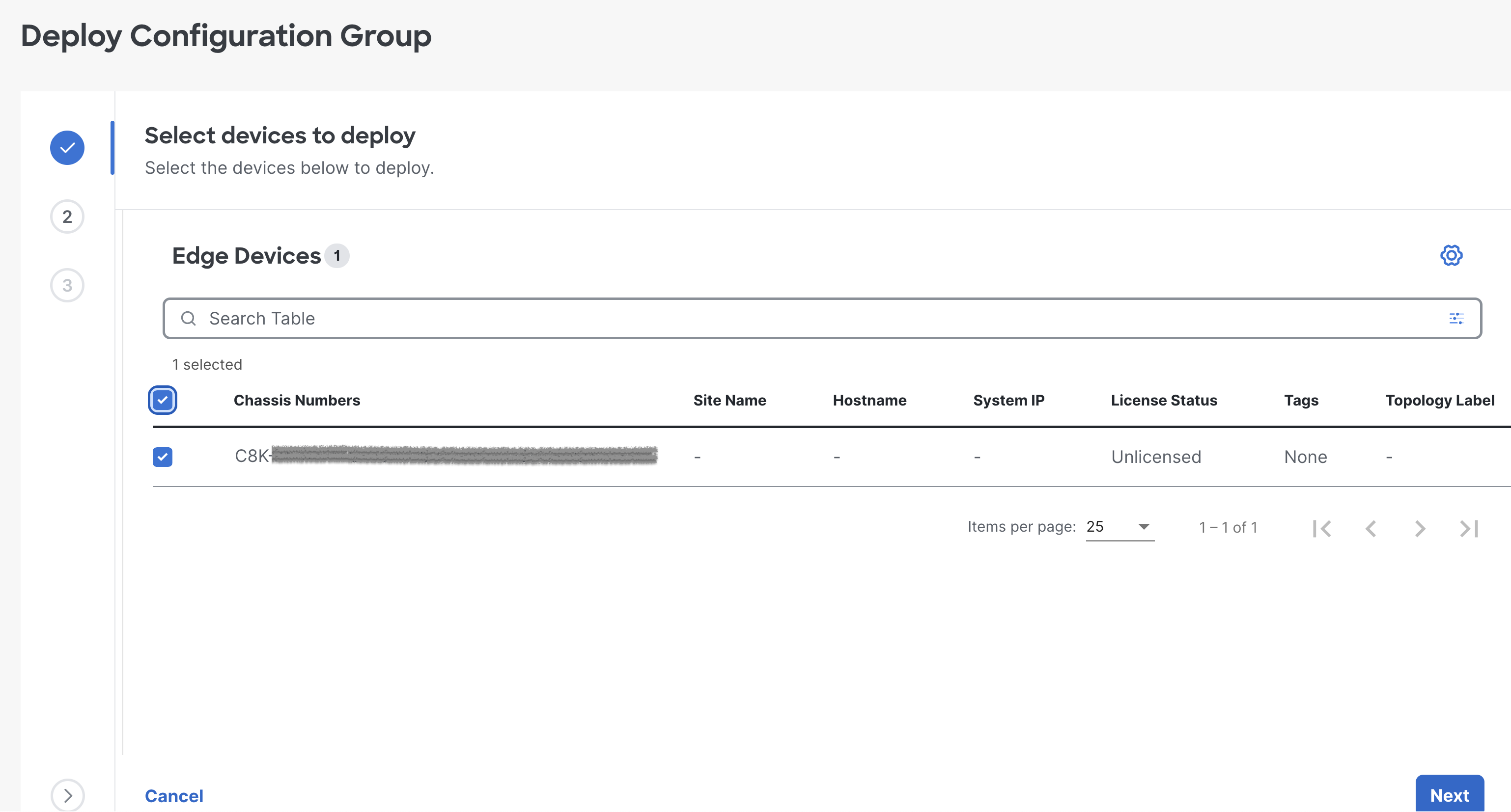 Deploy Configuration Group 1