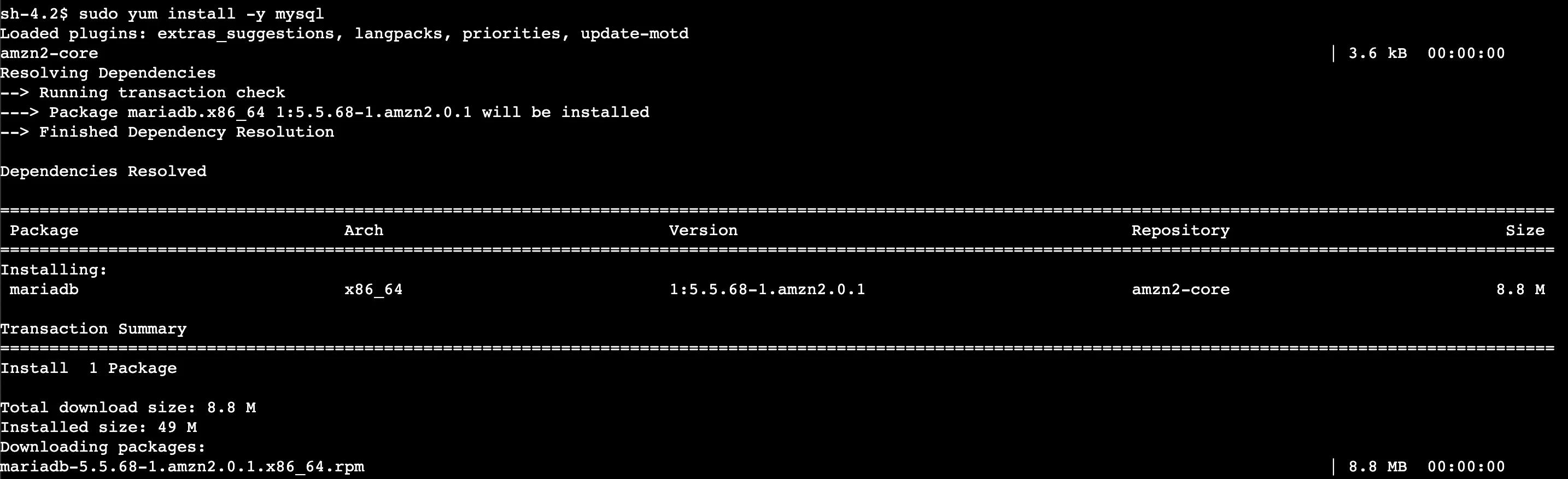 ec2にmysqlをインストール