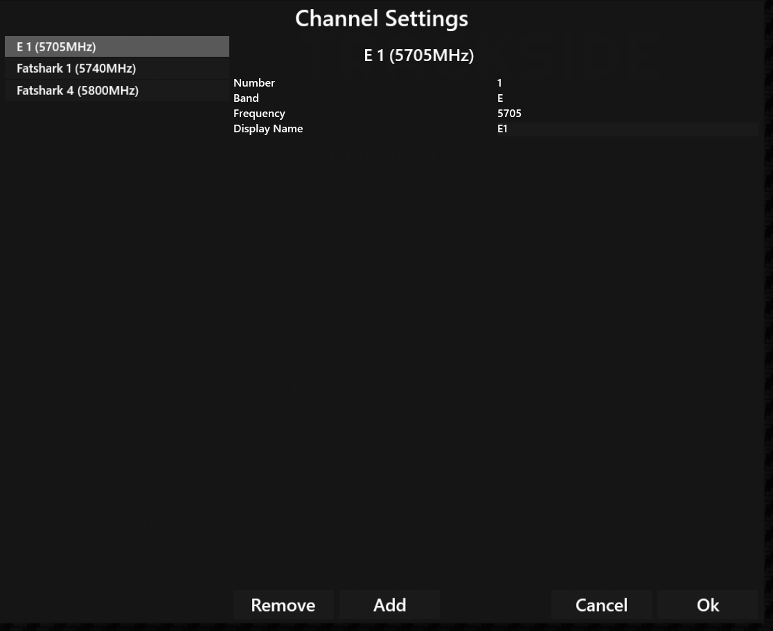 Channel Settings