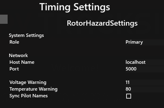 RotorHazard Settings