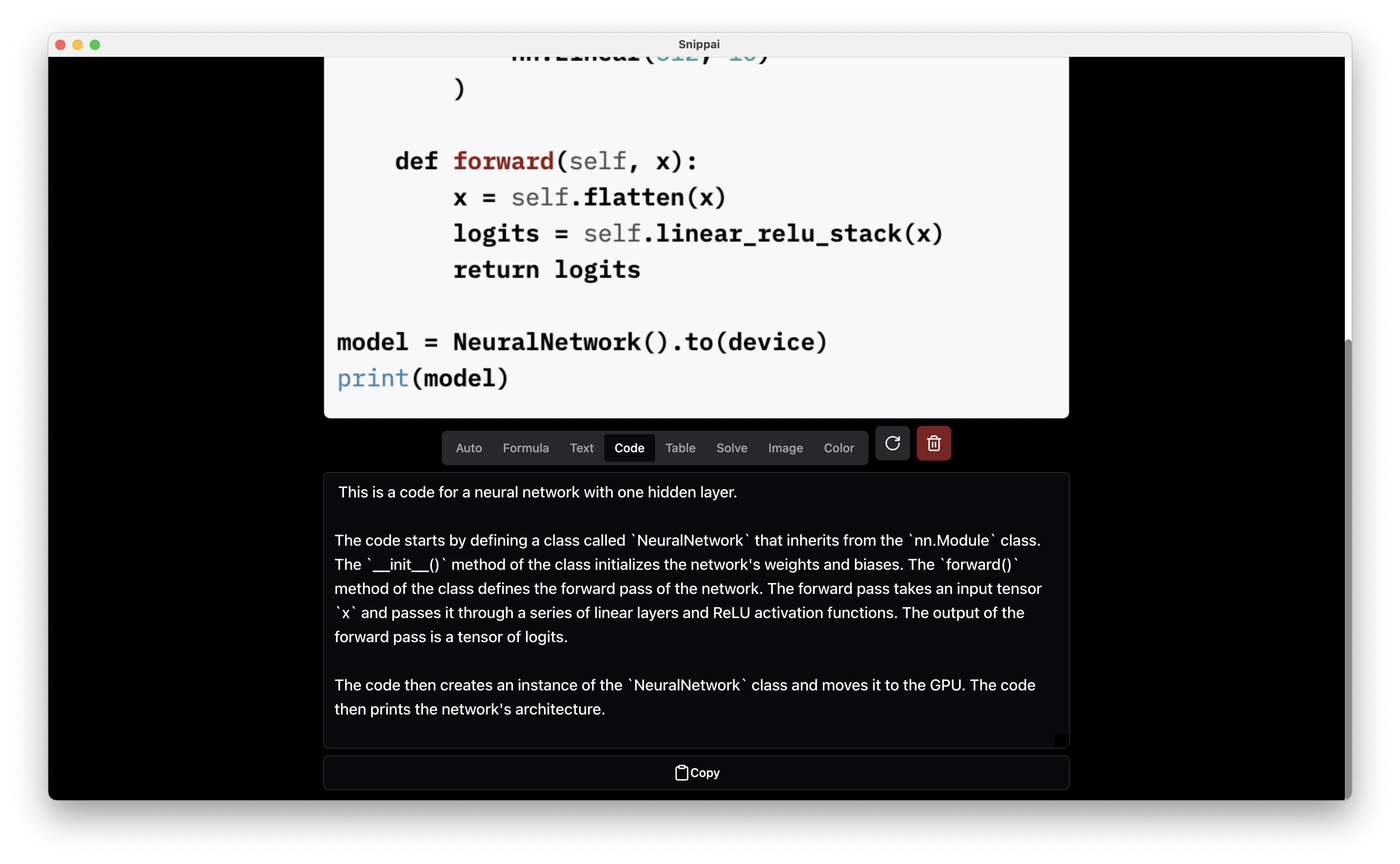 code explanation