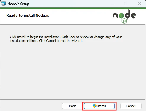 Ready to install Node.js